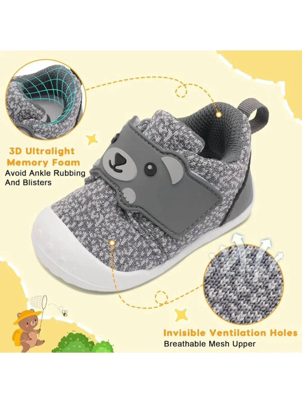 Breathable Infant Sneakers for Boys & Girls | Slip-On Toddler Walking Shoes